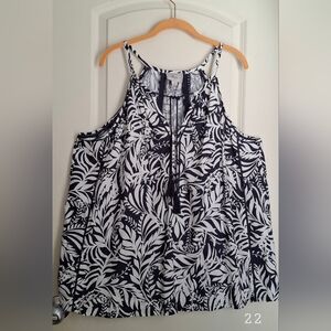 G.h. Bass & Co. Womens Tank Top Sz XXL Tropical Hawaiian Travel Cruise Beach